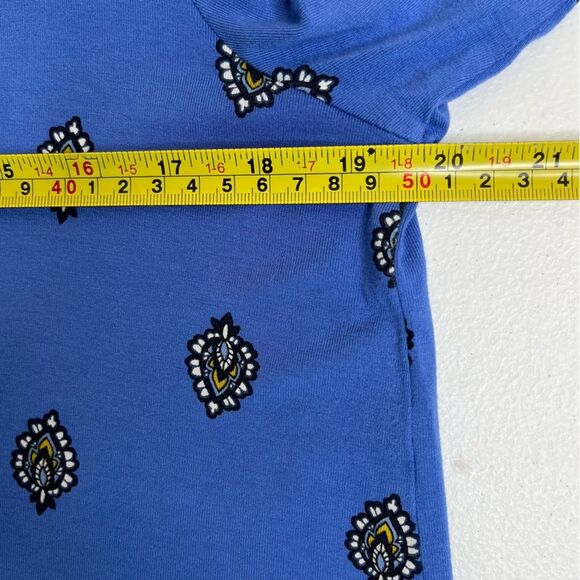 J Jill Wearever Collection Blue Paisley Border Print Tunic Women Size Medium - Picture 11 of 14